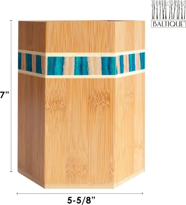 Totally Bamboo Baltique Mykonos Collection Kitchen Utensil Holder, Large Cooking Utensil Crock for Countertop - Image 6