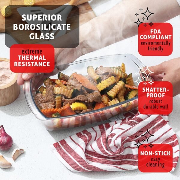 EATEX Glass Bread Pans for Homemade Bread Baking, 1.9 Qt Deep Glass Food Storage Containers with Lids Glass, 3 Glass Bread Loaf Pans 3 Airtight Lids - Image 7