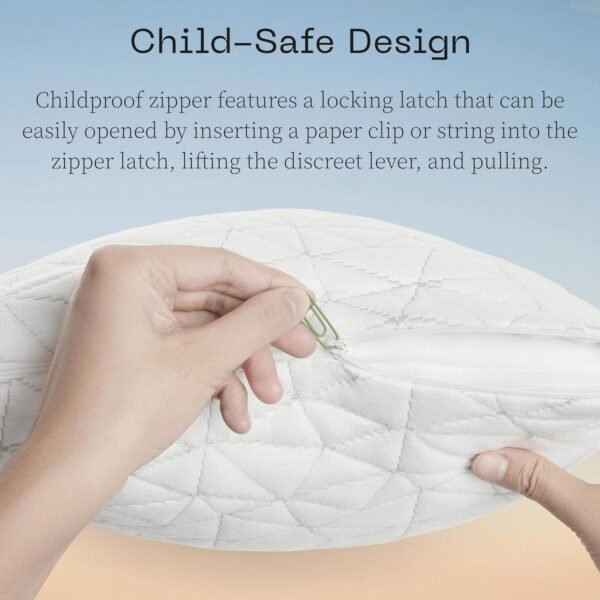 Coop Home Goods Original Toddler Adjustable Pillow, Soft, Breathable & Washable Mini Bed Pillows for Kids with Premium Memory Foam for Neck, Knee & Back Support, CertiPUR-US/GREENGUARD Gold, 19" x 13" - Image 3