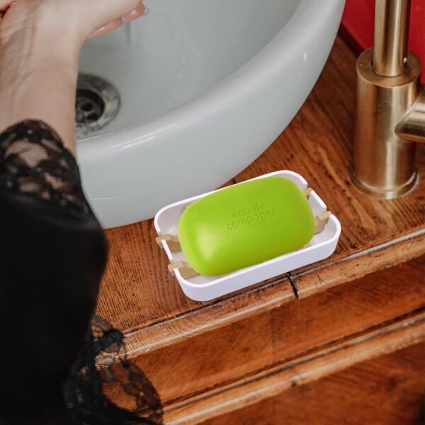 2 Pack Bamboo Soap Dishes Set - Self-Draining, Detachable, Easy to Clean Soap Holders for Bathroom and Kitchen, Ideal for Shower, Bathtub, Sink (White) - Image 7