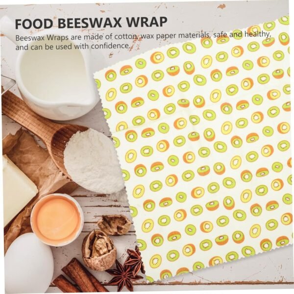 Ipetboom 3pcs Beeswax Reusable Beeswax Food Wraps for Bread and Sandwiches Food Wrapping Cloth Organic Beeswax Cloth Beeswax Bread Wraps Beeswax Paper Storage Kitchen Supplies Cotton - Image 4