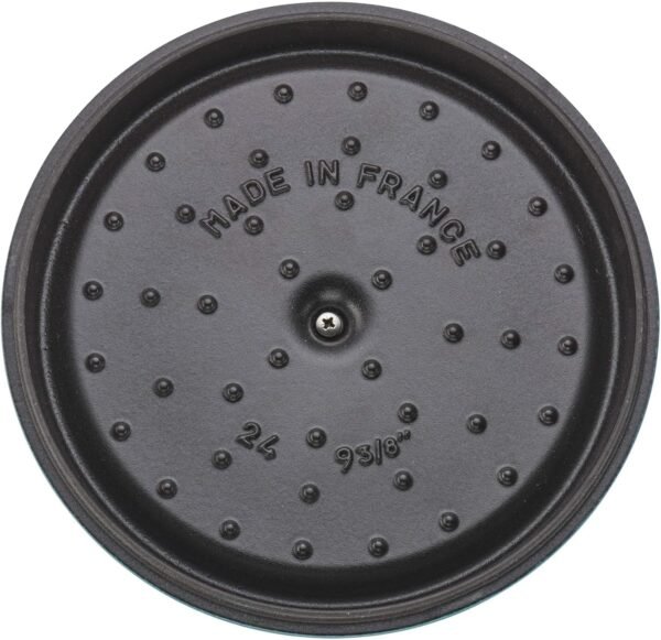 Staub Cast Iron 4-qt Round Cocotte - Turquoise, Made in France - Image 6