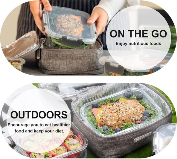 Glass Food Storage Containers with Lids Airtight, Glass Meal Prep Containers for Lunch, Glass Container Set, BPA Free（20 Pieces） - Image 7
