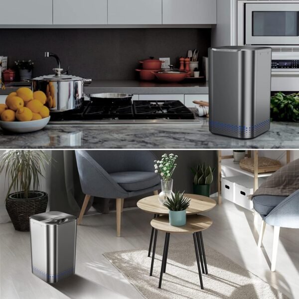 Smart Kitchen Electric Composter, 2.5L Auto Food Cycler with Single Button, 𝐆𝐫𝐢𝐧𝐝 𝐚𝐧𝐝 𝐃𝐫𝐲 𝐲𝐨𝐮𝐫 𝐤𝐢𝐭𝐜𝐡𝐞𝐧 𝐰𝐚𝐬𝐭𝐞, 2X Drying Filter, Design by Nagualep - Image 7