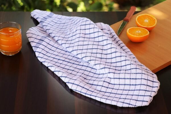 AMOUR INFINI Terry Dish Towels Pack of 4 Highly Absorbent Quick Dry Super Soft 20x28 Inch Kitchen Towel with Hanging Loop for Cleaning & Drying Dishes (Blue) - Image 4