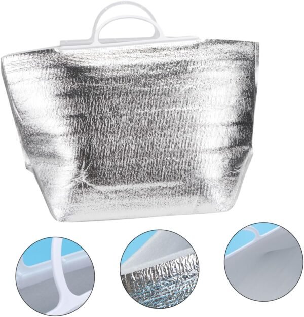 10pcs Food Storage Bag Insulated Lunch Bag Insulated Thermal Bags Lunch Tote Bag Cooler Bag Cool Bag Insulated Food Bags Bag Cooler Linch Bag Heated Bag Warm Bag Net Bag Silver - Image 7