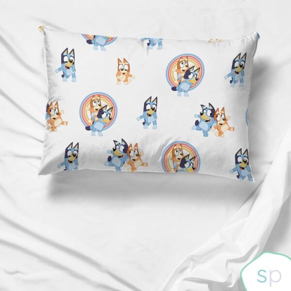Bluey and Bingo Rainbow Clouds 2 Pack Reversible Pillowcase - 100% Organic Cotton Double Sided Pillow Cover - GOTS & Oeko-TEX Certified - Image 5