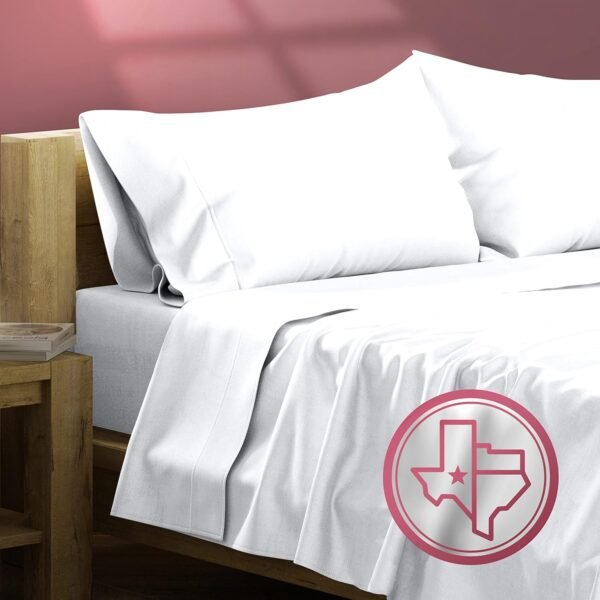 TEXAS LINEN CO. 100% Egyptian Cotton Sheets Queen Size - 800 Thread Count 4 PC White Egyptian Cotton Sheets for Queen Size Bed, Soft Cooling Luxury Hotel Sheets, Deep Pocket Queen Sheets
