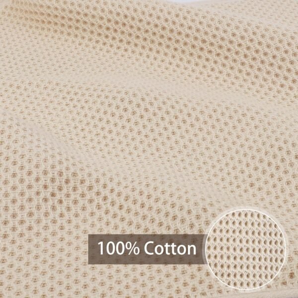 4 Pcs Quick Drying Dish Towels, 100% Cotton Dish Cloth, Quick Drying Waffle Weave Kitchen Towels Dish Rags (Beige, 13×28) - Image 6