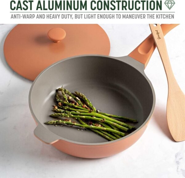 Goodful All-in-One Pan, Multilayer Nonstick, High-Performance Cast Construction, Multipurpose Design Replaces Multiple Pots and Pans, Dishwasher Safe Cookware, 11-Inch, 4.4-Quart Capacity, Terracotta - Image 6