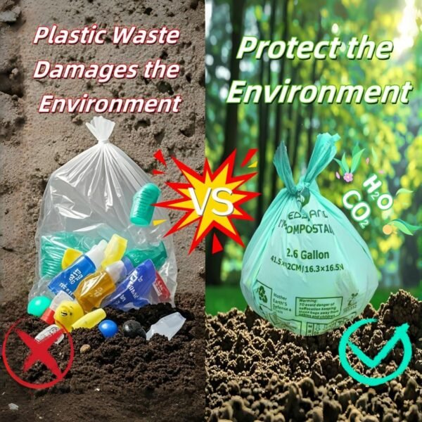 100% Compostable Bags for Countertop Bin, 4 Gallon (120 Count, 0.79 Mils), Compost Trash Bags for Food & Green Waste, Plant-Based, Biodegradable, Leakproof, Tear Resistant, Odor Controlled - Image 6
