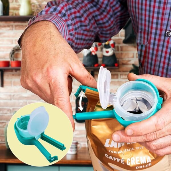 4 Pcs Bag Clip with Pour Spout, Plastic Food Storage Clips, Sealing and Pour Bag Clips for Food Storage and Organization (Mixed Color) - Image 4