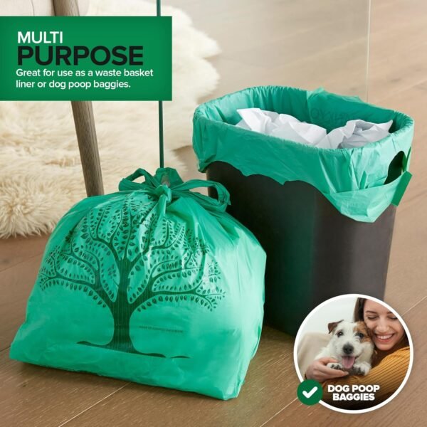 Stock Your Home 100 Pack Thank You Bags Disposable Eco Grocery T-Shirt Bag with Handles for Supermarket, Groceries, Produce, Shopping, Trash, Small Commercially Compostable Baggies Bulk - Image 7