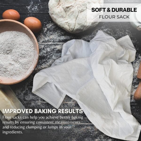 GOLD TEXTILES White Flour Sack Towels (12 Pack - 28x28) 100% Cotton Kitchen Towels – Multipurpose, Soft & Absorbent, Quick Dry with Easy Care - Image 4