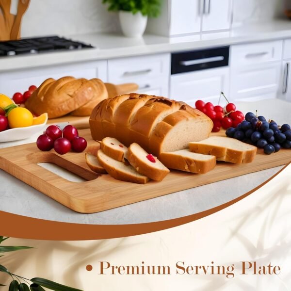 Wine and Cheese Cutting Board, Cheese Boards Charcuterie Boards, Gifts for Wine Lovers Cheese Lovers, Bamboo Cutting Board for Kitchen, Chopping Board for Kitchen - Image 3