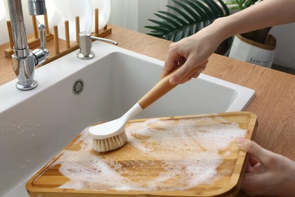 Sisal Dish Cleaning Brush with Bamboo Handle Dish Scrubber, Scrub Brush for Pans, Pots, Dishwashing and Cleaning Brushes (Square Brush, Round Brush and Short Brush) - Image 7