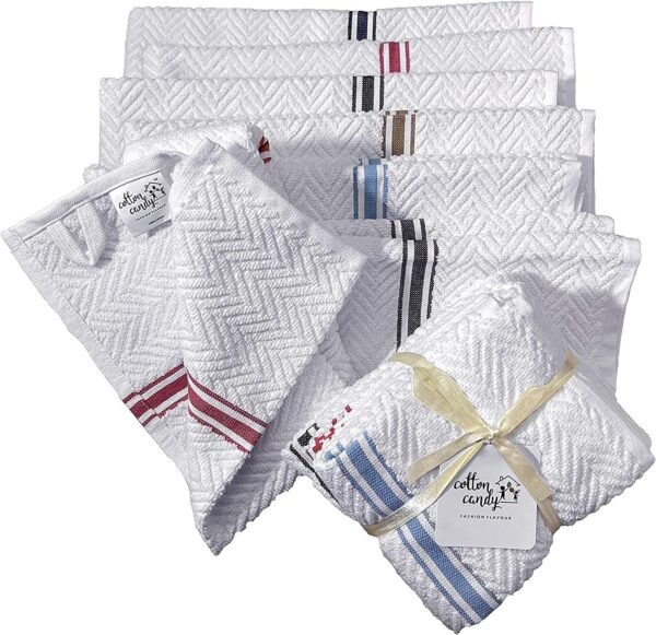 Fashion Flavor - Kitchen Terry Towel Set of 6 Large Size 16"x28". Highly Absorbent, Soft Yet Sturdy, Machine Washable and with a Convenient Hanging Loop - Image 3