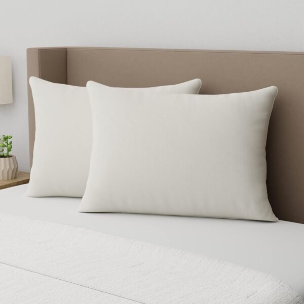 AllerEase Organically Grown Soft Cotton Odor Neutralizing Allergy Defense Bed Pillow- Standard/Queen- 2 Pack
