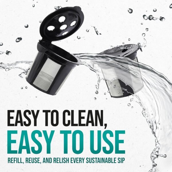 Reusable K Cups for Keurig Supreme, K Supreme Plus, K Slim, K-Brew Chill, K Duo Hot and Iced Gen 2 by PureHQ - Refillable Kcup for Keurig Coffee Maker - MultiStream Coffee Pods Filter - 4 Pack - Image 3