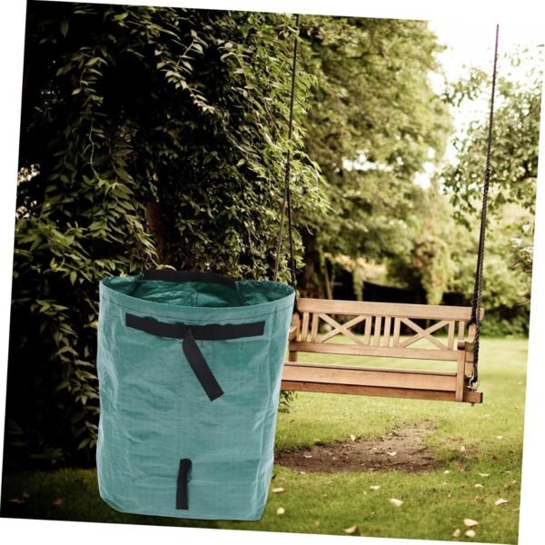 Trash Bucket Trash Compactor Bags Compost Bin Outdoor Garbage Can Outdoor Trash Can Kitchen Small Garbage Can Portable Foldable Garden Bag Garbage Bin Trash Cans Compost Bags Green - Image 5