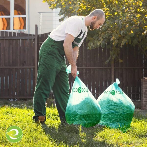 ECO SOUL 100% Compostable Trash Bags | Biodegradable Eco-friendly Bio Bags for Garbage Bins | Heavy Duty & Leak-Resistant | Home, Office & Kitchen Use | 13 Gallon | Set of 25 - Image 5