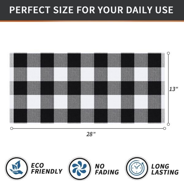 Homaxy 100% Cotton Waffle Weave Check Plaid Kitchen Towels, 13 x 28 Inches, Super Soft and Absorbent Dish Towels for Drying Dishes, 4-Pack, White & Black - Image 4