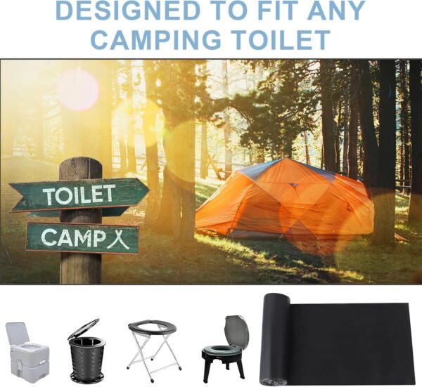 Portable Toilet Bags, 100 Count, For 5-8 Gallon Bucket, Thick Compostable Trash Bags,Gallon Bucket Liners, Camping Toilet Bags for Car Travel Outdoor, Long Trips, Boating. Emergency toilet bag for car - Image 7