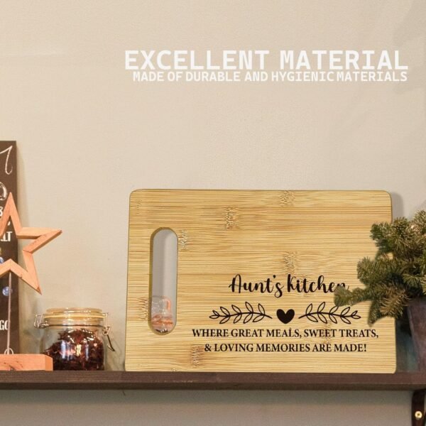 Aunt Gifts Cutting Boards for Kitchen, Aunt Gifts from Niece Nephew, Aunt Auntie Bamboo Cutting Board Gifts for Aunts, Aunt’s Kitchen Where Great Meals Sweet Treats & Loving Memories Are Made - Image 2