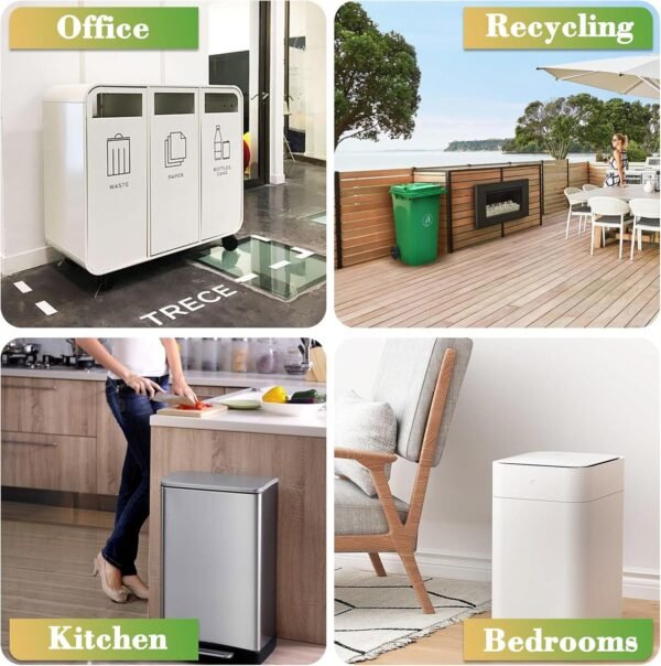 8 Gallon Biodegradable Black Trash Bags - Compostable Tall Kitchen Garbage Bags 80 Count Recycling Unscented Office Outdoor Thick Strong Medium Size Can Waste Basket Liners Acqkunlo - Image 5