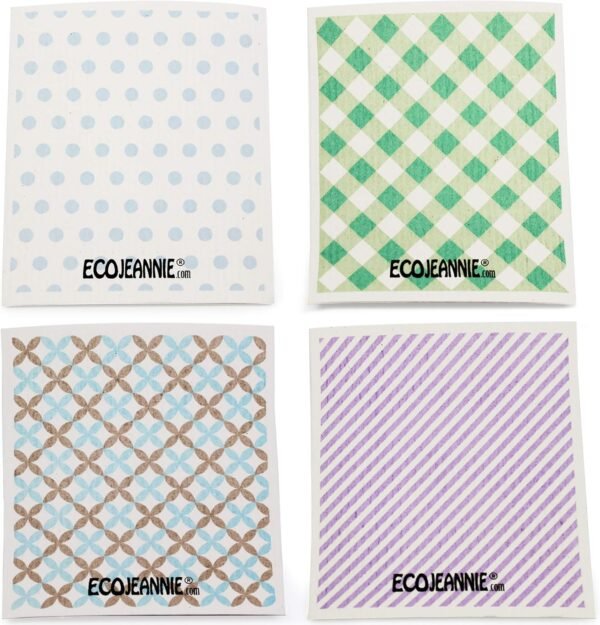 Wholesale EcoJeannie Eco-Friendly German Cleaning Cloth 100% Biodegradable Cellulose Sponge Cloths, Kitchen Cloths, GMO-Free, Reusable - Made in Germany Packaged in P.R.C. (12 Pack)
