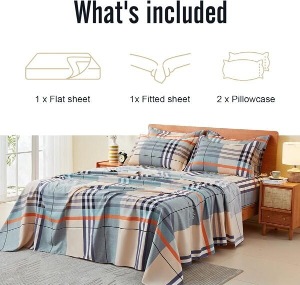 IM HOME Queen Size 4 Piece Sheet Set Organic Cotton Super Soft Luxury Bedding Sets with Deep Pocket - Wrinkle, Fade, Stain Resistant Oeko-Tex Bed Sheet Set - Image 2