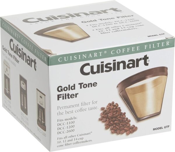 Cuisinart GTF Gold Tone Coffee Filter, 10-12 Cup Cone, Burr Mill - Image 2