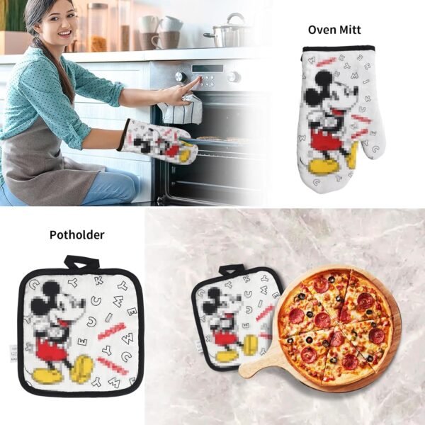 Wooden Spoon for Cooking - Cartoon Wooden Spoons Bamboo Utensils Set Kitchen Decoration- Birthday Gift Kitchen Accessory with Cute Apron Oven Mitt Potholder - Best Kitchen Gifts for Women Friends 9PCS - Image 5
