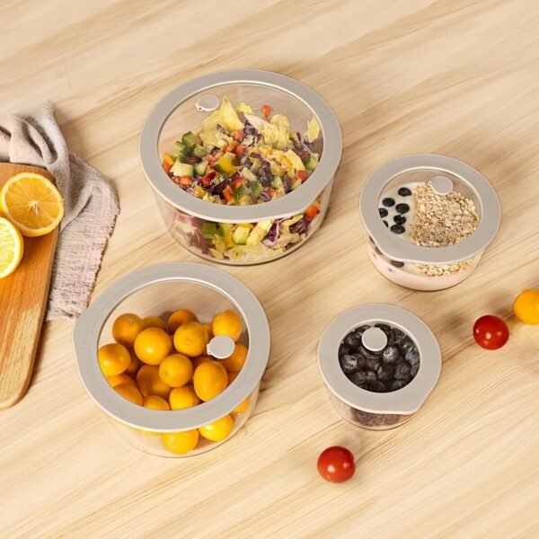 Glass Food Containers with Glass Lid, Microwave Safe Glass Food Storage Container, Large 4 Pack Round Shape, Glass Food Containers with Lids, Glass Meal Prep containers with Leak Proof Lid. - Image 5