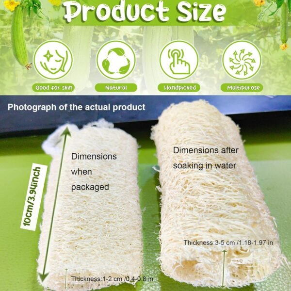 9 Pack 4”Natural Loofah Sponge Small Size Natural Organic Loofah for Kitchen Cleaning Dishes Toddler Exfoliating Skin Care Body Scrubber - Image 8