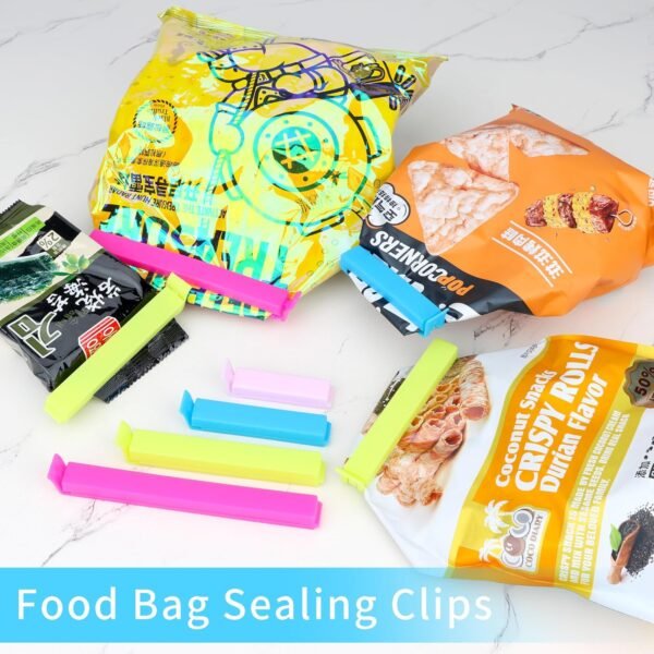 34 Packs Plastic Chip Clips Resealable Chip Clips for Food Bags Sealing Clips for Food Storage Snack Bags Plastic Bag Sealing Clips 4 Sizes Bright Colors 2.4"/3.2"/4.3"/5.5" - Image 6