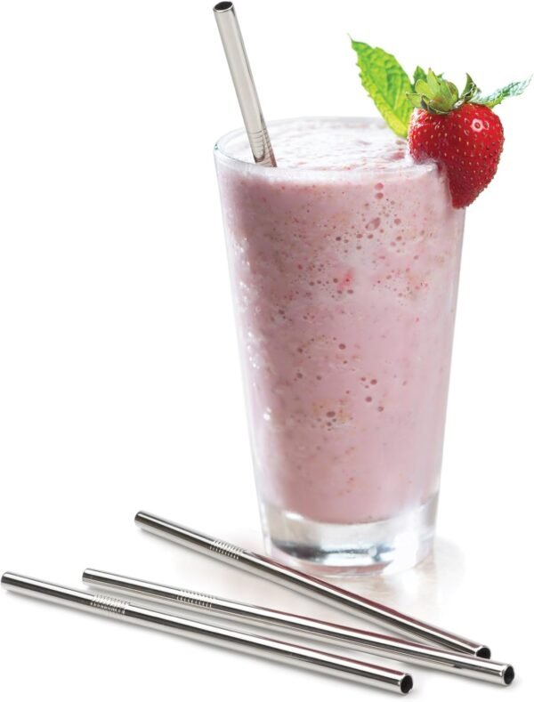 RSVP International Endurance Stainless Steel 8.5" Frozen Drink Straws, 4 Count | 5mm Fits Most Tumblers | Reusable & Durable |For Smoothies, Frappes, Sodas, Tea & More | Dishwasher Safe - Image 5