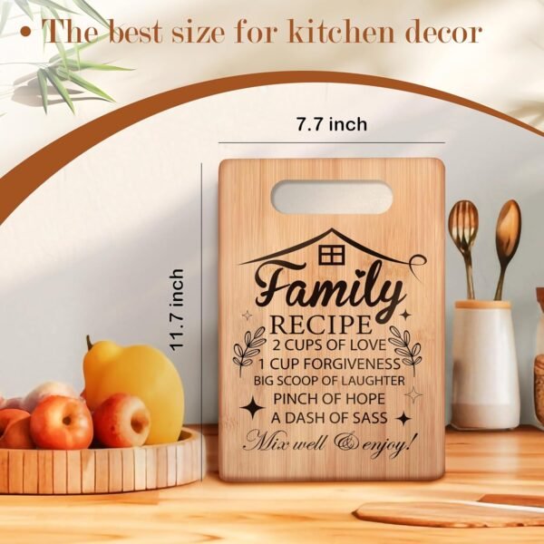 Cutting Board, Family Recipe Cutting Board Chopping Board, Gifts for Mom Dad Grandma Grandpa Wife Husband, Best Housewarming Gifts 2024, Bamboo Cutting Boards for Kitchen - Image 4