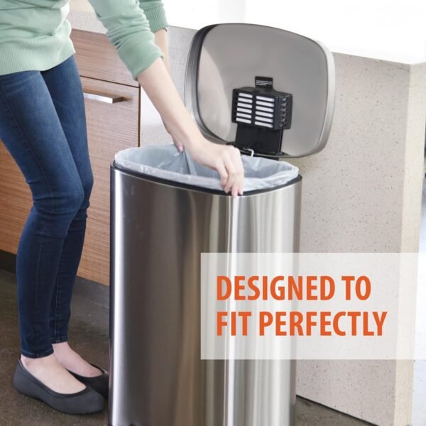 iTouchless Tall 18 Gallon Trash Bags, 40 Count, Extra-Large Strong Bathroom Kitchen Garbage Can Bin Liners, for Rubbish Recycling Compost in the Home, Office, Clear - Image 3