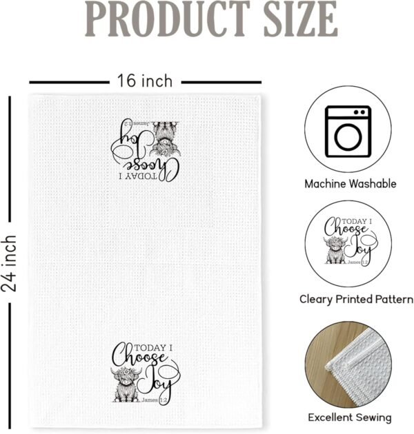 Highland Cattle Kitchen Towels, Christ Kitchen Towels, Funny Kitchen Towels for Women, Highland Cow Gifts Hand Towels, Highland Cow Decor Dish Towels Tea Towels, Cow Kitchen Decor, 16x24 Inch - Image 7