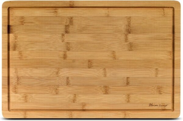 Heim Concept Organic Bamboo Cutting Boards for Kitchen Extra Large Chopping Board with Juicy Groove Perfect for Meat, Vegetables, Fruits, Cheese (18x12x3/4) - Image 4