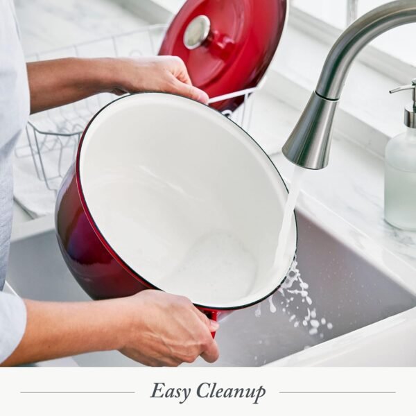 Merten & Storck German Enameled Iron, Round 5.3QT Dutch Oven Pot with Lid, Foundry Red - Image 9