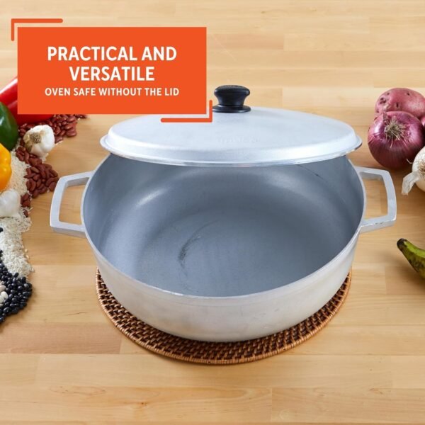 IMUSA 7.5 Quart Traditional Natural Made in Colombia Caldero with Lid for Cooking and Serving,Silver - Image 4