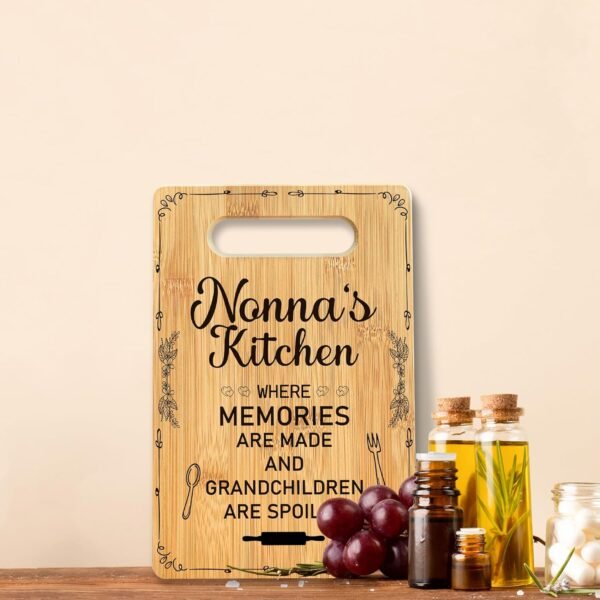 Nonna Gifts Cutting Board, Gifts for Nonna Grandma Bamboo Cutting Board, Mothers Day Birthday Gifts for Nonna Christmas Decorative Cutting Board Kitchen Decor, Nonna Gifts from Grandkids - Image 4