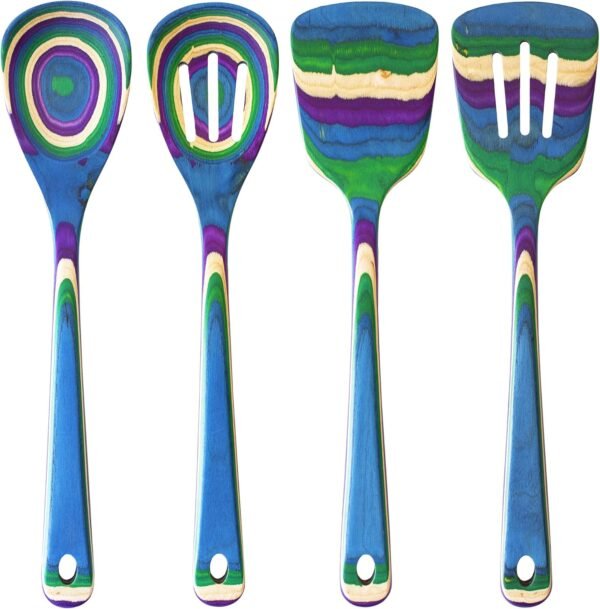 Baltique Mumbai Collection 4 Piece Cooking Utensil Set, Safe for Nonstick