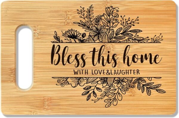 Bless This Home Cutting Board, Religious Gifts for Women Christian Gifts Bamboo Cutting Board, Christian Bible Verse Decorative Cutting Board Kitchen Decor, House Warming Gifts New Home