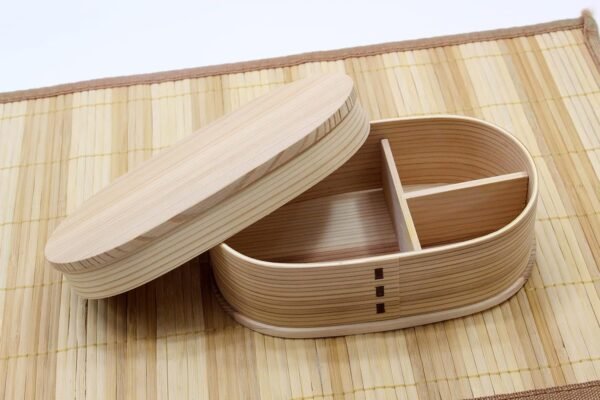 Castle Enterprise Natural Wood Absorbs Moisture and Eat Delicious, White Wood, Handmade, Bendowappa Bento Box, Natural - Image 4