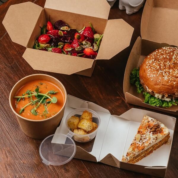 50 Pack 47 oz Large Takeout Food Container, Heavy-duty Microwave Kraft Paper Takeout Box, Leak Proof and Oil Resistant Paper Lunch Box, Cardboard Takeout Box for Restaurants, Homes, and Gatherings - Image 6