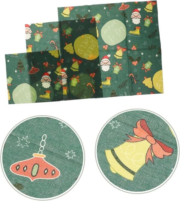 Didiseaon 3pcs Beeswax Wrap Packing Paper Organic Beeswax Cloth Kitchen Beewax Wraps Cake Preservation Wraps Printing Beewax Wraps Reusable Beeswax Cloth Beeswax Flakes Food Cotton - Image 3