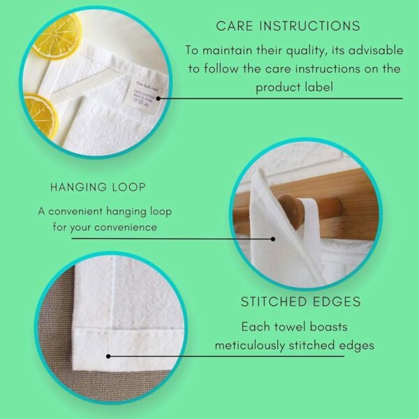 Dish Cloths Cotton| Christmas DIY Cloths |Dish Towels Absorbent and Lint Free Flour Sack| Dishcloths for Kitchen Washing Dishes| Fast Drying Dish Rags| 12 Pack 13"x13" White - Image 4
